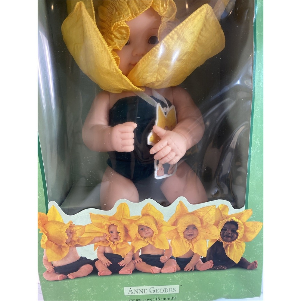 Anne Geddes Baby Daffodils Plastic 14" Baby‎ Doll 1999 ~ 18+ Months Rare Vintage - Picture 3 of 11